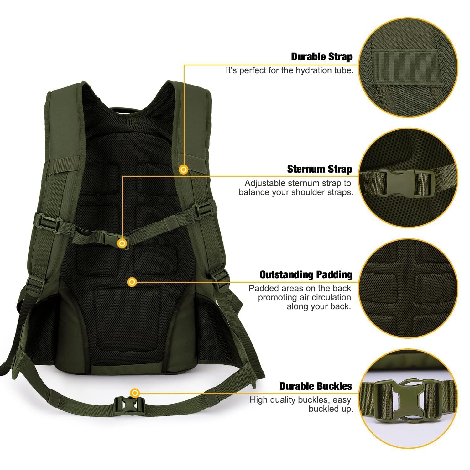 【色: B カーキ 35L】[マーディングトップ] ミリタリー バッグパック タ Amazon.co.jp: Mardingtop 35L タクティカルバックパック MOLLE